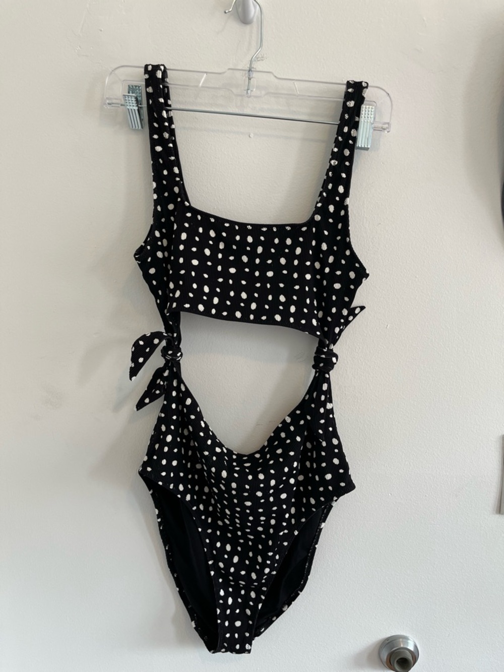 aerie Black and White Polka Dot One-Piece Swimsuit